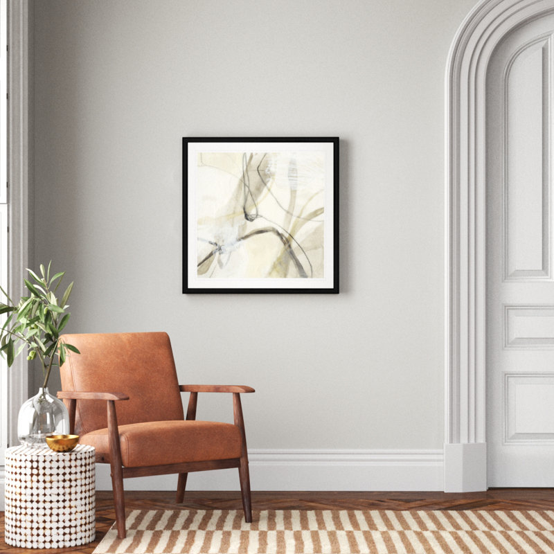 « flowing neutrals ii », reproduction d’art sur toile, Cadre noir, H 30,5 po x l 30,5 po x P 1,5 po