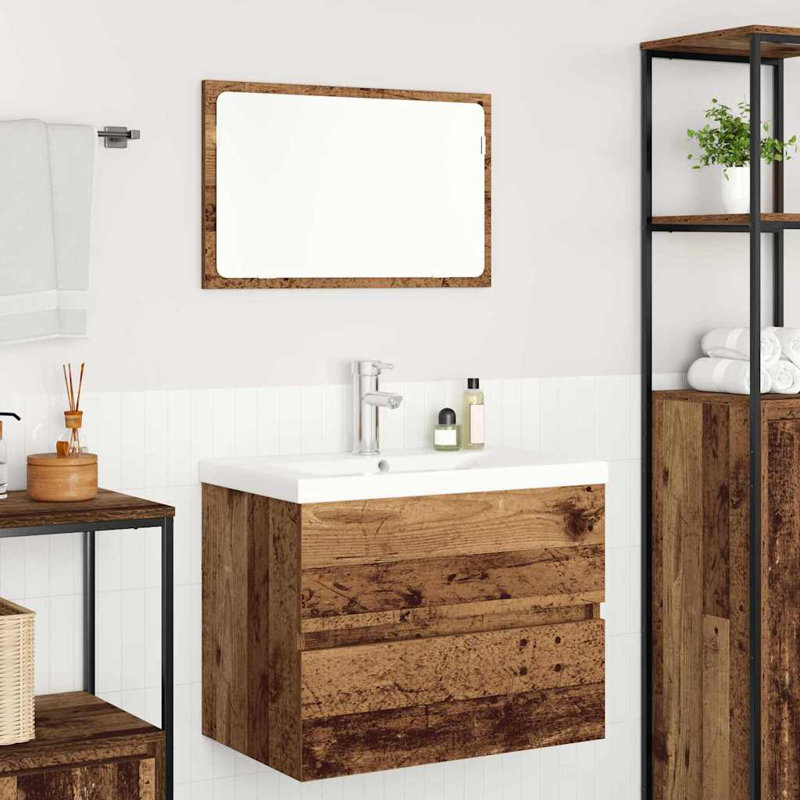 Bathroom Vanity with Basin, Old Wood