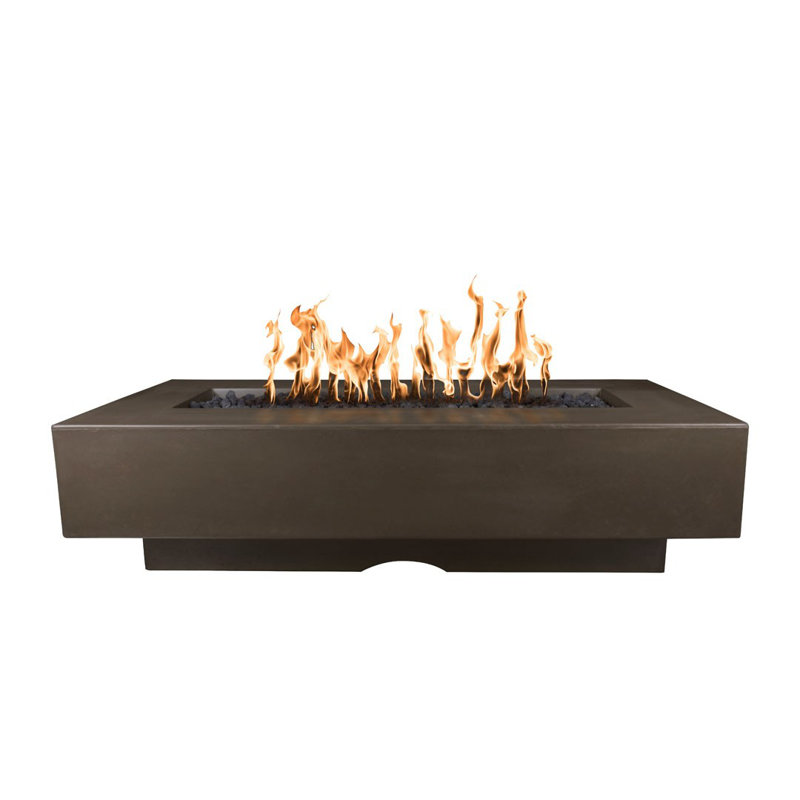 Del Mar Concrete Fire Pit, 15" H x 72" W x 28" D, Natural Gas, Chocolate