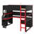 Full-Sized Wooden Loft Bed For Gaming With Stairs For Storage, Integrated Desk, Shelves & Pegboard-1052499287-1052499281