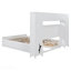 Grand lit en bois avec armoire tout-en-un, tablette et prises, blanc-90474335