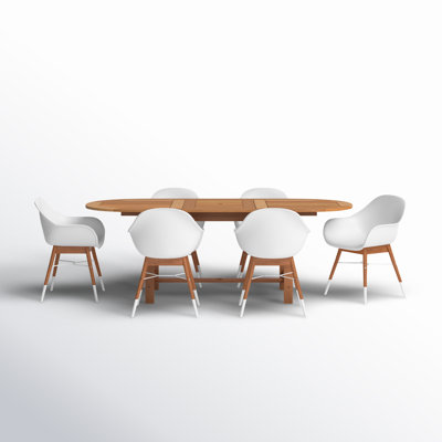 Anautica Oval 6 - Person Outdoor Dining Set with Cushions