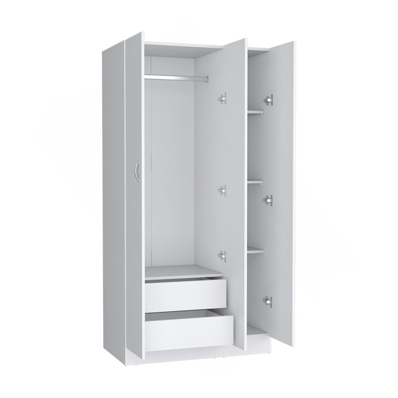 Garde-robe Erie, chambre à coucher, blanc, Blanc