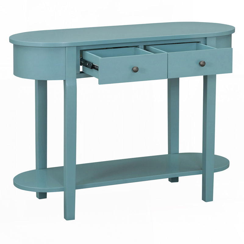 Commode de rangement avec 2 tiroirs, Vert turquoise
