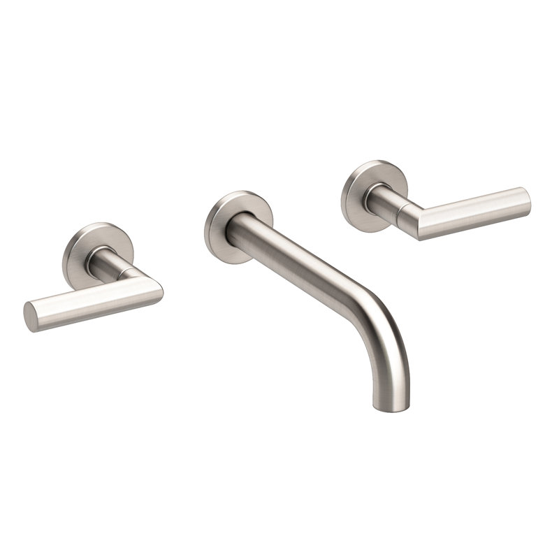 Pavani Wall Mount Bathroom Faucet, Satin Nickel