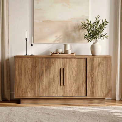 63'' Sideboard Buffet Cabinet With 4 Sliding Doors