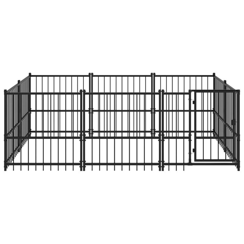 Eamon 100cm H Steel Kennel With Door, 100cm H x 291cm W x 193.5cm D