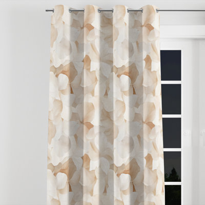 Rideaux à motif floral pour chambre à coucher - Rideau à œillets avec pétales de sable French Country - 1 panneau