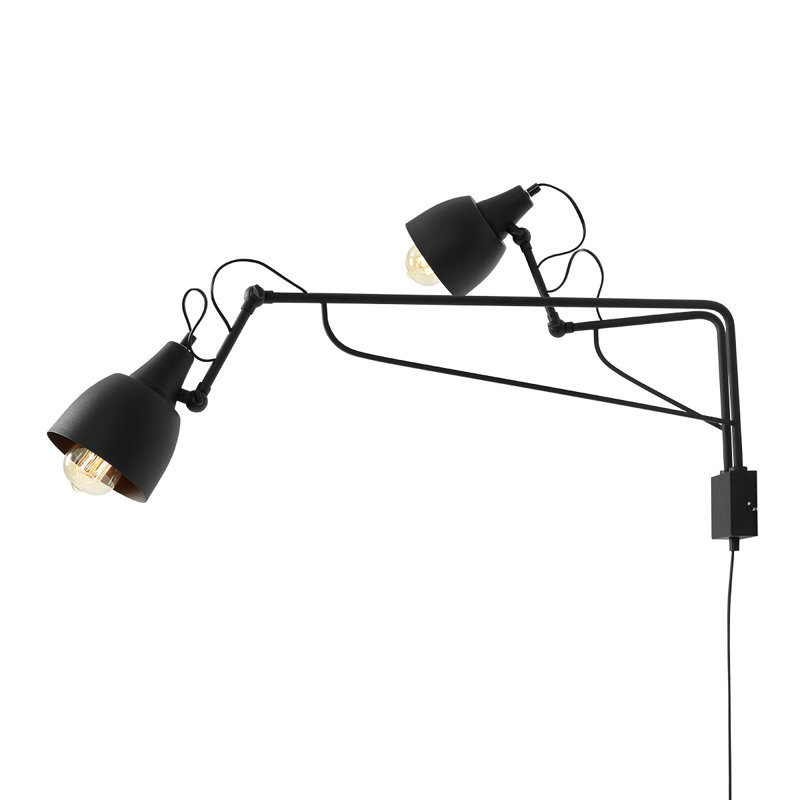 Chipps Swing Arm Sconce, Black
