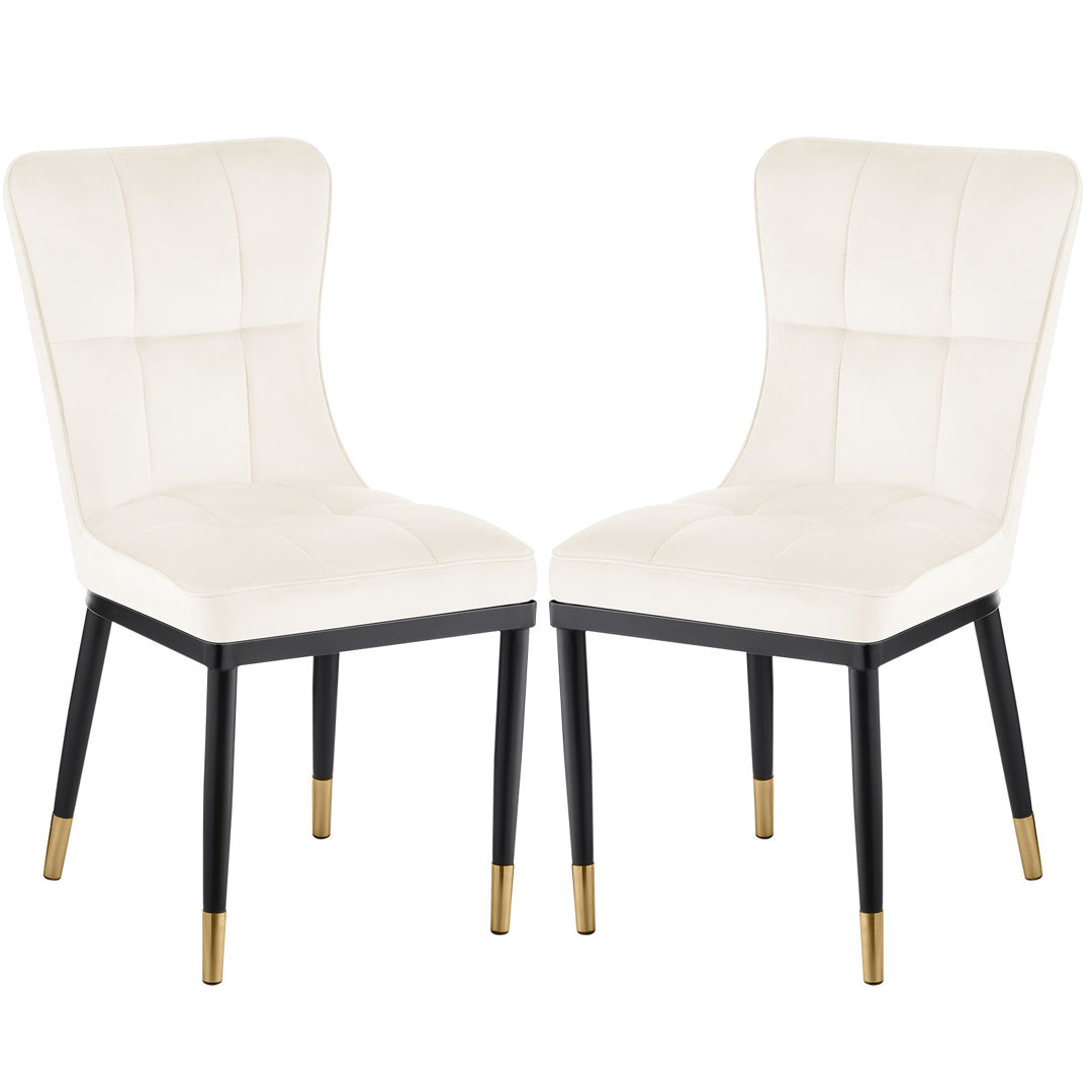 50cm H Tufted Upholstered Metal Upholstered Back Side Chair