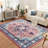 Boho Vintage Medallion Rug – Washable Floral Print, Low-Pile, Non-Slip Soft Carpet for Dining Room, Office, Bedroom-1394296653