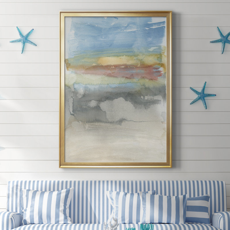 High Desert Sunset I - peinture sur toile encadrée, Cadre doré, H 18,5 po x l 24,5 po x P 1,5 po