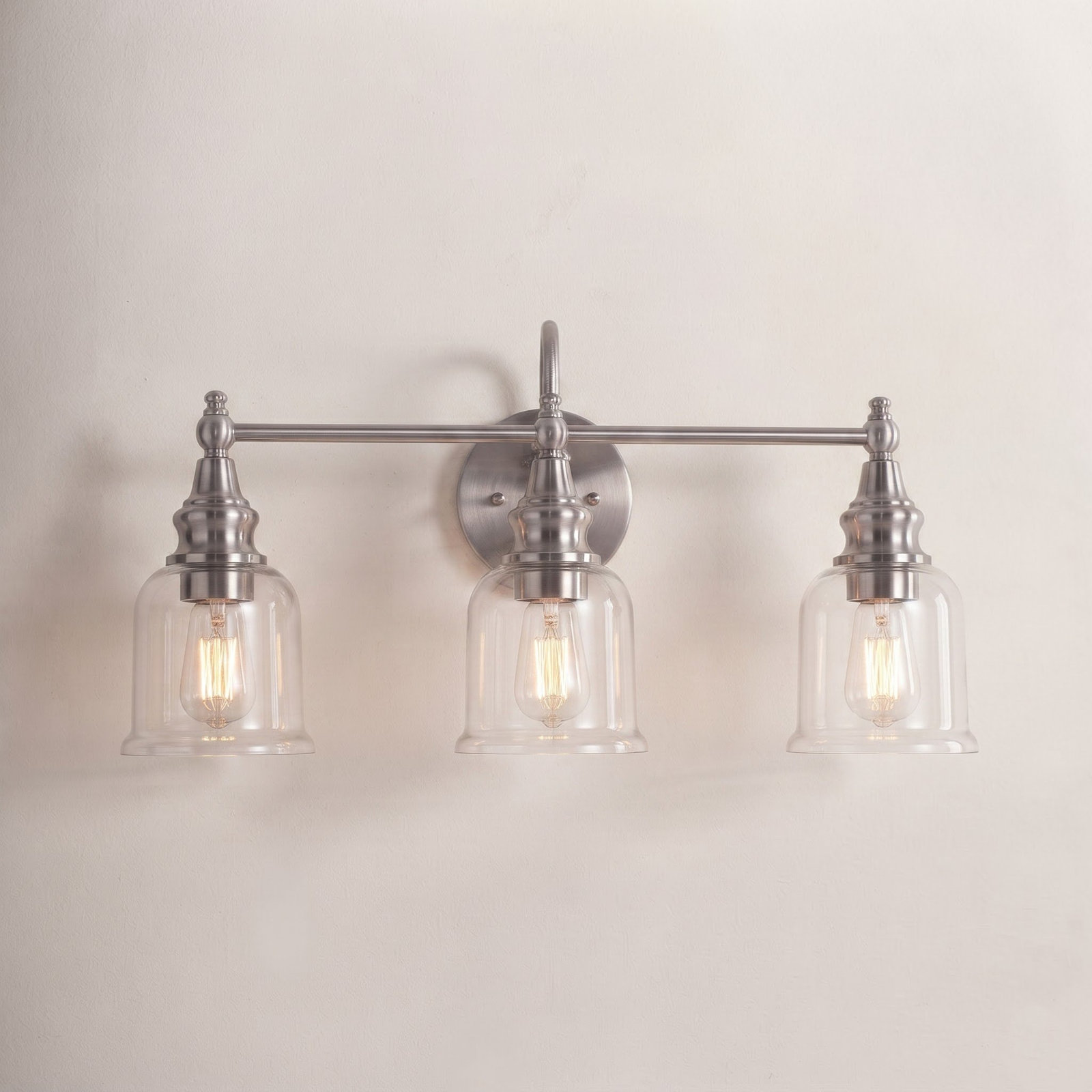 3-Light Dimmable Vanity Light, Silver