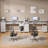 Computer Desk with Monitor Stand & Charging Station, Gaming Desk with LED Lights & Drawers-2116004839-2117043243