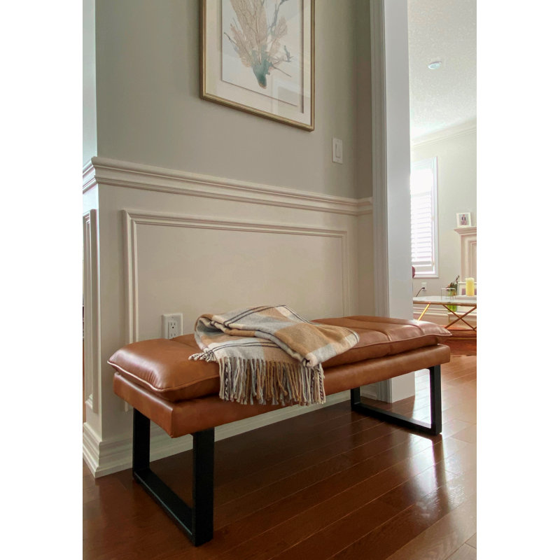 Banc en similicuir de 48 po Hokku Designs Turea
