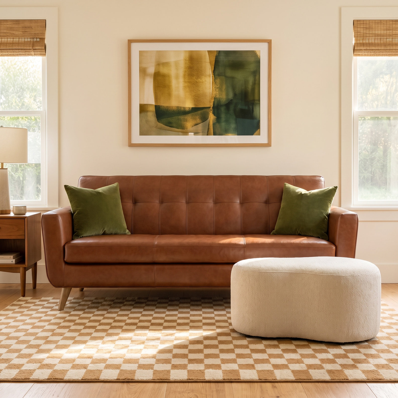 Demaris 84'' Upholstered Sofa, Cobblestone Leather Match