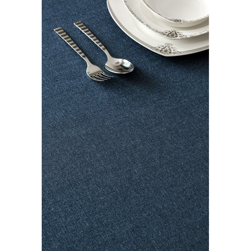 Dark Blue Tablecloth, 59.1 x 118.1 inches | 100% Polyester, Machine Washable at 86°F | No Ironing Needed, Easy Clean | Perfect for Dining Tables, Parties, and Special Occasions, Elegant & Durable Design