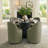 4 - Person Dining Table Sets With Round Table & 4 Upholstered Rolling Chairs-1467558545-1467558544