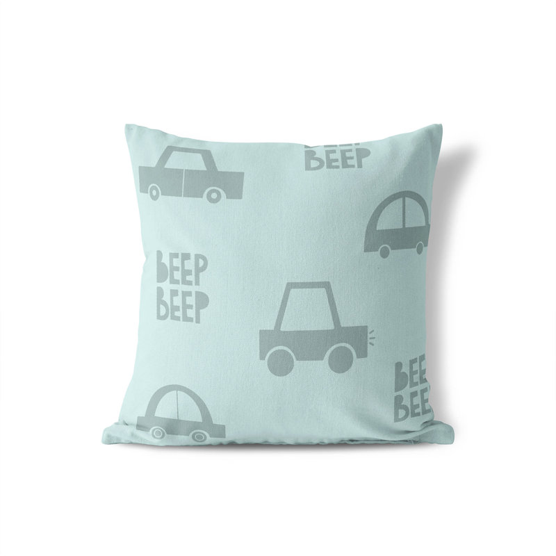 Coussin Beep, H 18 po x l 18 po, Bleu clair