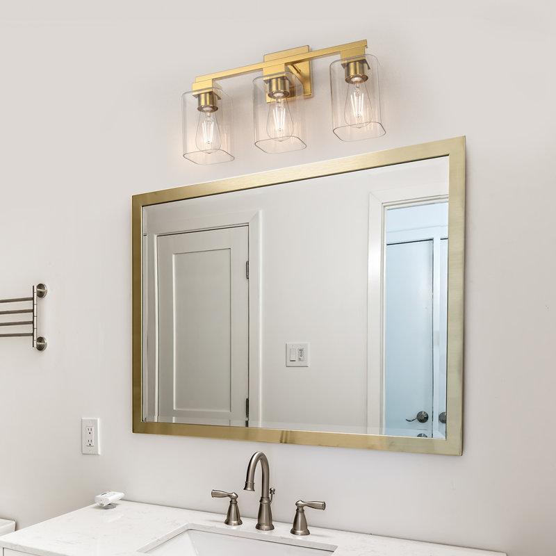 Éclairage pour coiffeuse Hartshorn, Trois lumières, Or brossé