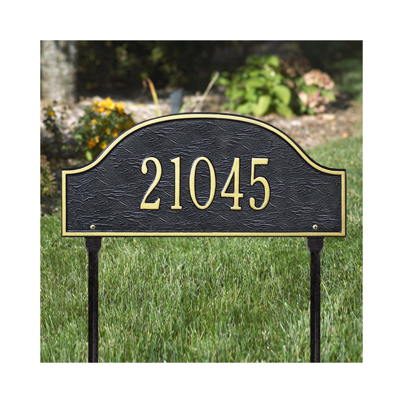 Admiral 1-Line Lawn Address Sign, Yes, Antique Copper