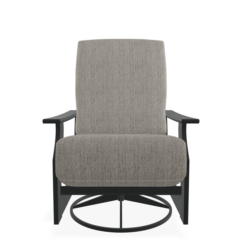 Chaise berçante pivotante en polymère St. Catherine, Graphite, Chaume de chaume