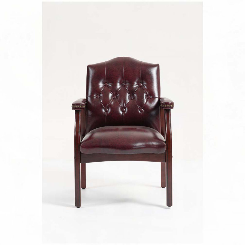 Upholstered PU Accent Armchair, Burgundy