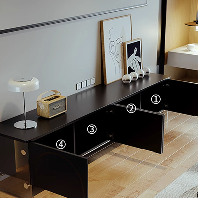 TV Stand with Arched Design and High-Gloss Finish