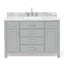 Aberdeenshire 48" Single Bathroom Vanity with Carrara White Marble Top-85364498