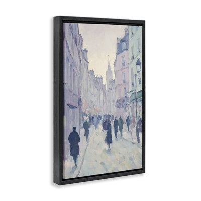 Cadre flottant bleu Paris Street Scene, design par Petal Prints Design
