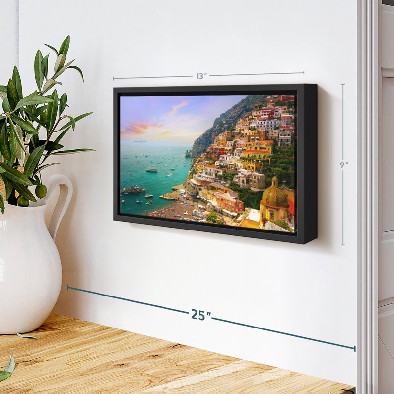 Village animé de Positano, H 9 po x l 13 po