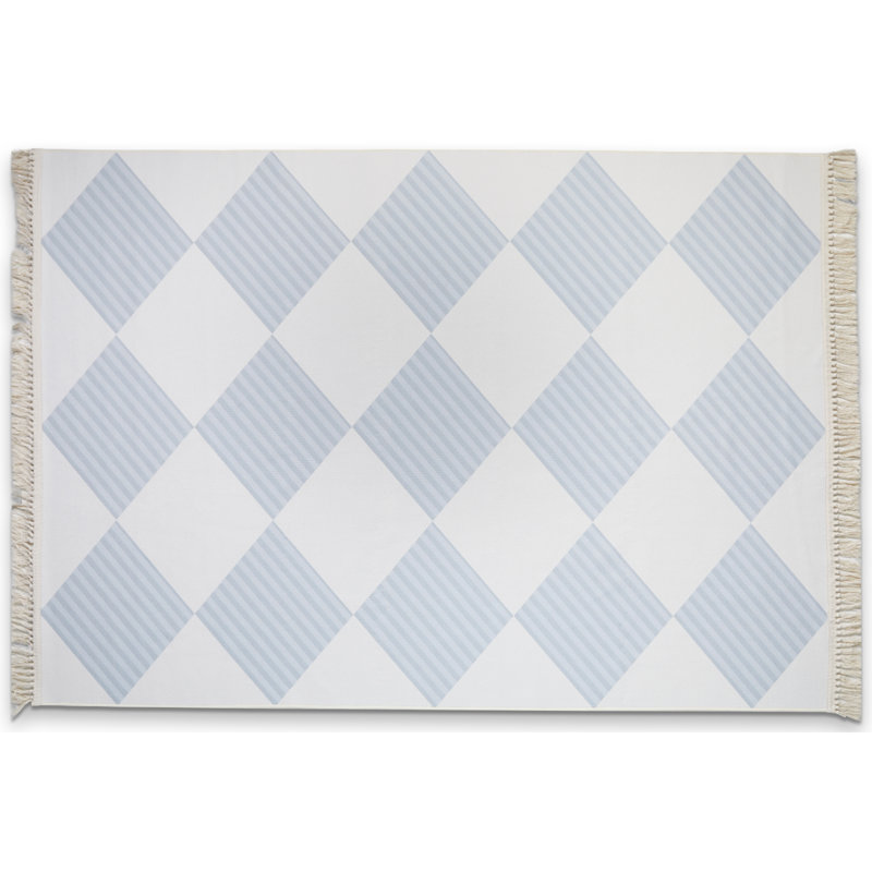 Tapis bleu clair à motif de tapis simple et antidérapant, Rectangle 2 pi 9 po x 4 pi 9 po