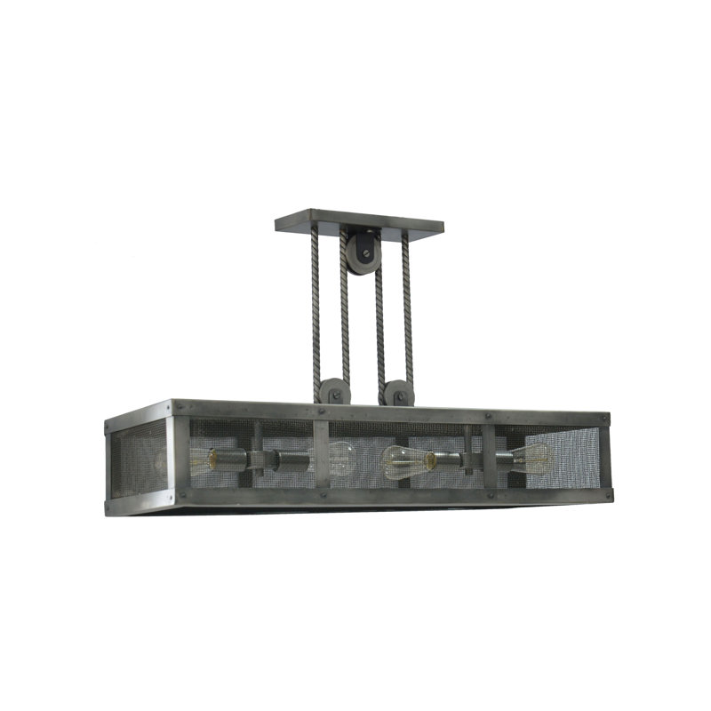 Luminaire suspendu linéaire pour îlot de cuisine 4 lumières Demetrik