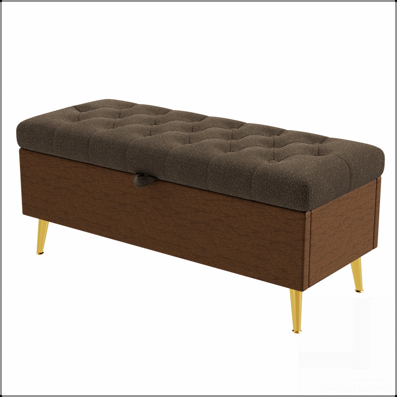 Banc de rangement avec repose-pieds Modern, Café