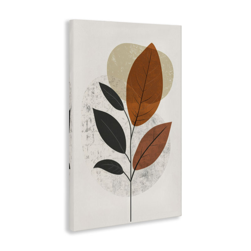  "Autumnal Neutral Leaves", art mural par LSR Design Studio, H 24 po x l 16 po