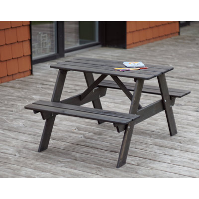 Olhouser Kids Solid Wood Rectangular Outdoor Table and Bench