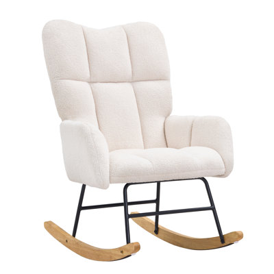 Chaise berçante rembourrée en tissu Teddy Idée de cadeau