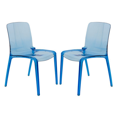 Lade Modern Lucite Dining Chairs – Fully Assembled Stackable Transparent Acrylic Chairs for Kitchen or Dining Room