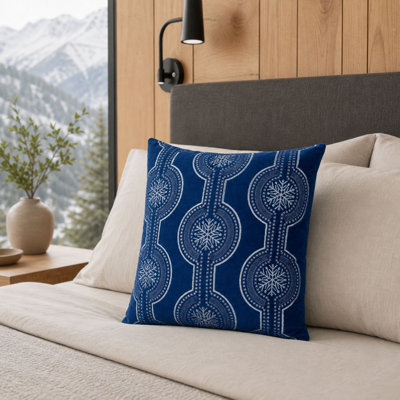 Holiday Embroidered Velvet Throw Pillow Set of 2 with Insert