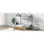 Lit superposé simple au dessus d'un lit simple en argent avec métal-696046351