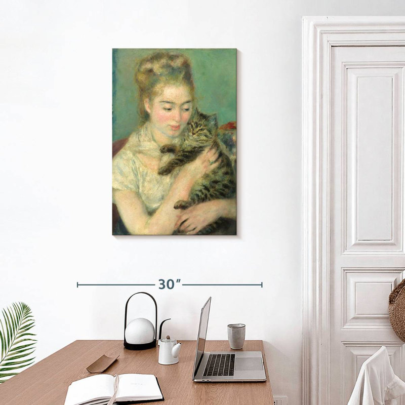 Leisha Woman With A Cat, 30" H x 20" W