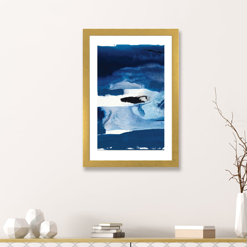 « blue amore ii » par sisa jasper-reproduction d’art, H 24 po x l 16 po x P 1 po, Papier encadré doré