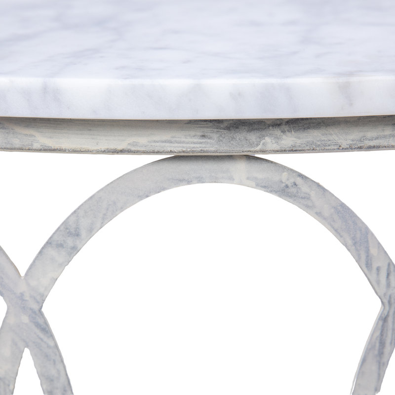 New Orleans Drum Coffee Table, Deep Ocean, Carrera Marble