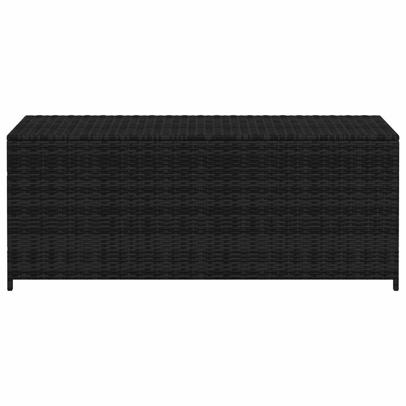 Arlmont & Co. Dalewood Water Resistant Poly Rattan Storage Bench, Black