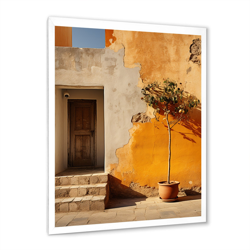 Italie, paysage d'imitation I sur toile, Cadre simple blanc, H 20 po x l 12 po x P 1 po