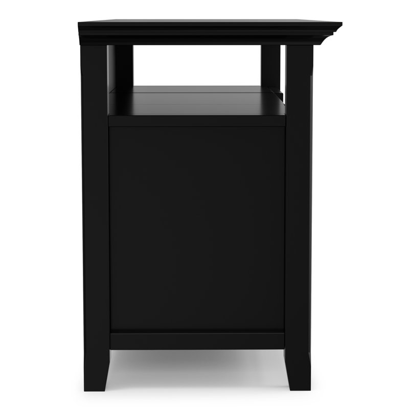 Amherst 54"W Solid Wood Transitional TV Stand for TVs up to 60" with 2 Cabinets and Adjustable Shelves, Black