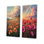 Rainbow Over The Poppy Fields I - Collection d'art sur toile 2 panneaux-682405196-682405194