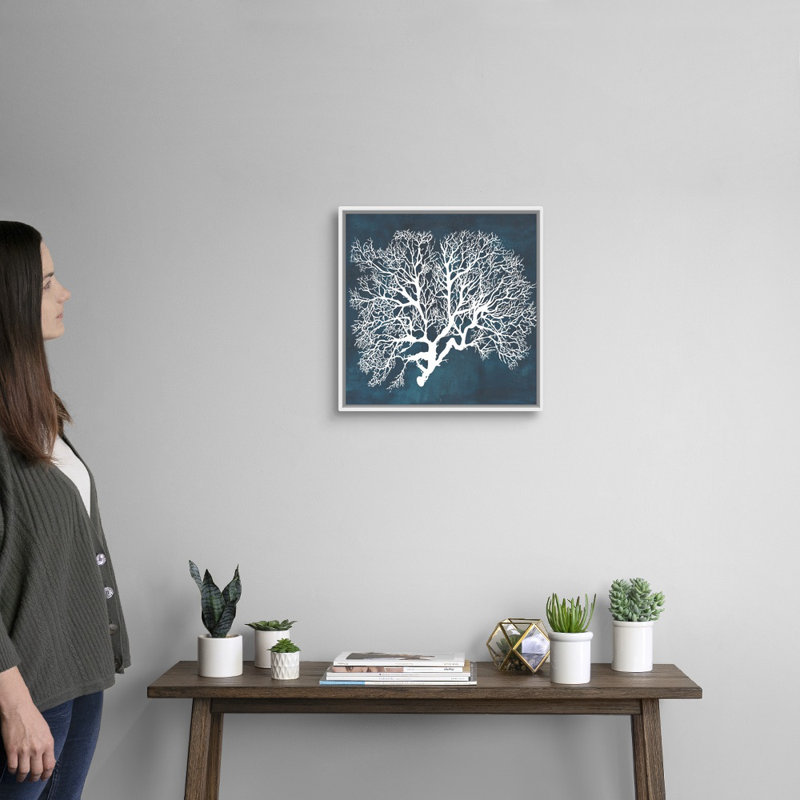 «Inverse Sea Fan III», art mural sur toile, H 18 po x l 18 po x P 2 po, Cadre blanc