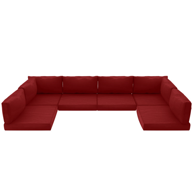14 coussins de remplacement pour meubles d'extérieur 4 pouces 4 pouces, 4", Rouge