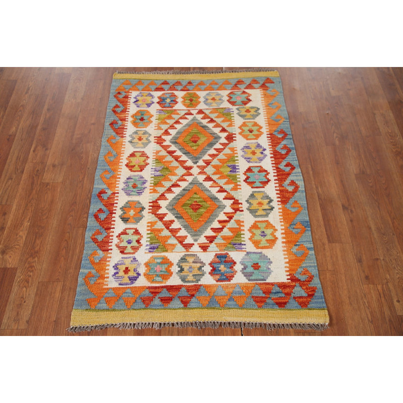 South Western Wool Kilim Oriental Accent Rug 3x4